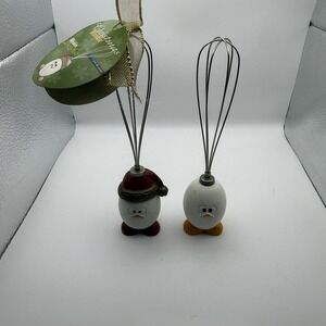 MSC Whiskie de‎ Noel Christmas Mini Whisk Egg Santa Kitchen Utensil Lot of 2